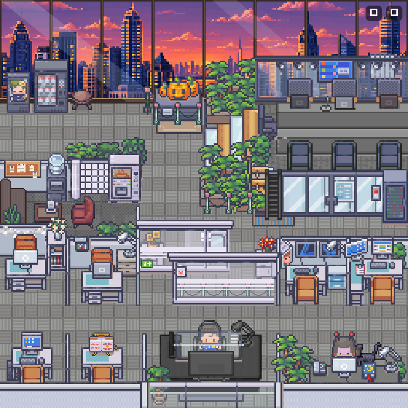 픽셀 아트로 표현한 Pocket CEO 사무실